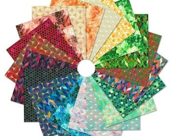 Golden Vibes by Lara Skinner - Complete Collection Charm Square by Robert Kaufman, CHS-1270-42 42 pcs, includes duplicates / 0.756 yards