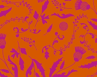 Orange Botany Pattern,from the Andover Collective by Andover Fabrics  A-9444-O,  sold by half yard