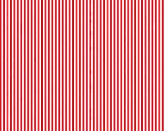 1/8" Stripe Red, Riley Blake Designs Basic Fabric C495 RED - Red and White stripe