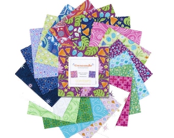 Crescendo 5" charm pack Bundles - by Amanda Murphy for Contempo and Benartex  - 42 prints in stacker, include some duplicates CRES5PK