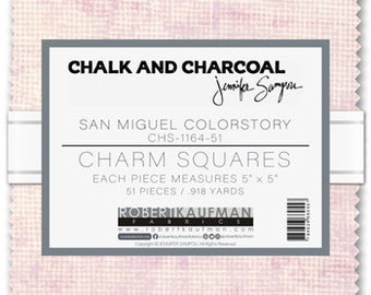 Chalk and Charcoal by Jennifer Sampou - San Miguel Colorstory Charm Squares by Robert Kaufman, 51-5"squares CHS-1164-51