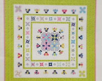 Daisy Baskets - Sue Daley quilt pattern - paper piecing Design Booklet English paper piecing papers + 5 templates