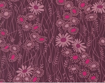 Color Crush Plum 10881 20 by Vanessa Christenson, V and Co. for Moda Fabrics -sold by the half yard, Mingle Florals