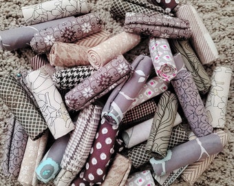 Browns, Tans, Taupes Fabric Scraps, Warm Neutrals, a half dozen or a Bakers Dozen of quilt fabric scraps, 9x10, 10x10, 9x11, fat 16ths,