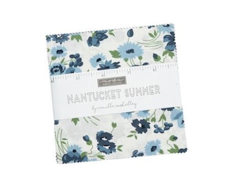 Nantucket Summer Charm Pack by Camille Roskelley for Moda Fabrics -5" x 5", 42 pieces