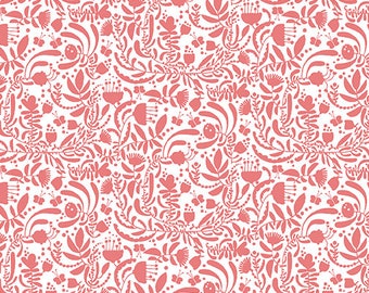 JOYFUL GARDEN Light Coral  By Terry Runyon  10413-24 Collection: Elephant Joy for Benartex , sold by Half Yard