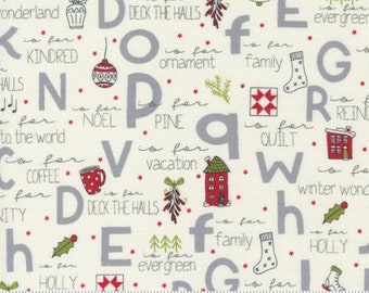On Dasher A To Z Vanilla 55660 11 Moda Designed by Sweetwater for Moda Fabrics -sold by the half yard