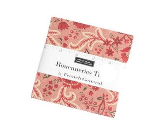 Rouenneries Trois Charm Pack 13960PP by French General, Moda Fabrics, Moda Precuts, 42 5-inch Squares Charm Pack