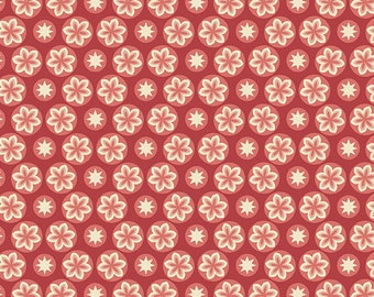 Cocoa Pink - Edyta Sitar - Laundry Basket, Color- Cherry, Pattern: Starfruit, 1/2 yd, 100% Cotton Andover Fabrics, A-597-R