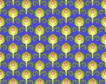 Artichoke - Blue || Vegetable Patch, Jane Sassaman for Free Spirit Fabrics, sold by the half yard, PWJS175.BLUE