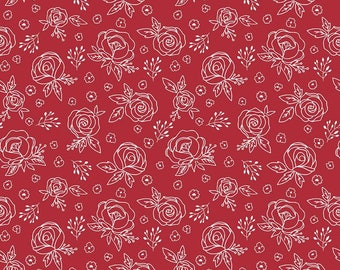 Red Hot Roses Red C11683 Red - Riley Blake Designs - Roses - Half Yard 100% quilters cotton - Riley Blake Designs