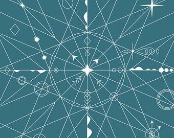 Isle Hopscotch Century Prints 2021 Compass Pattern by Alison Glass 1/2 yd, a great blender fabric by Andover Fabrics CS-22