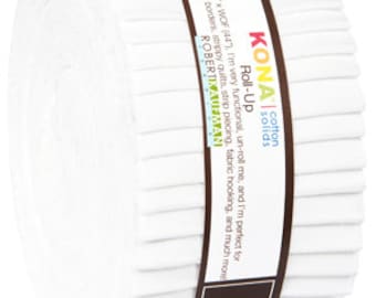 White Kona Jelly Roll by Robert Kaufman 40 pcs