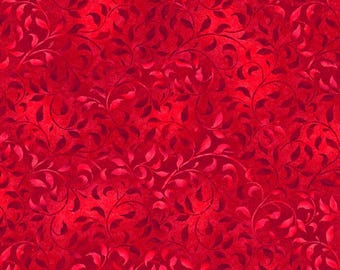 Climbing Vine Bright Red 1887 38717 333 Essentials by Wilmington Fabrics -sold by the half yard