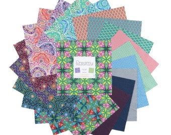 Dreamy Modern Print Charm Pack, Geometrics and More, 100% Cotton, Benartex DREM5PK - 42 prints in stacker, includes duplicates