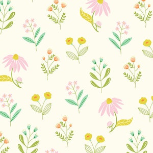 Creamy Warm Wild Blooms from Moonlit Garden by Patty Sloniger for Andover Fabrics, A-511-LG, sold by the half yard