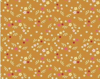 Butterscotch Sparkle from Stardust Floral Sparkle by Beverly McCullough for Riley Blake Designs, 1/2 yd, floral fabric, SC10503-BUTTERSCOTCH