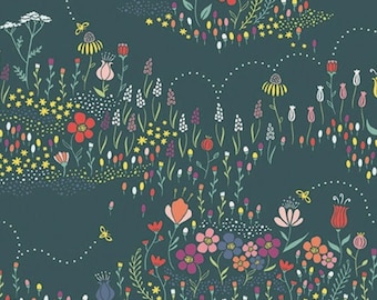 Harmony Buzzing Meadow Spruce by Melissa Lee for Riley Blake Designs, 1/2 Yard - Cut Continuously, C11092-SPRUCE