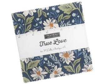 True Love Charm Pack 5260PP by Lella Boutique, Moda Fabrics, Moda Precuts, 42 5-inch Squares Charm Pack