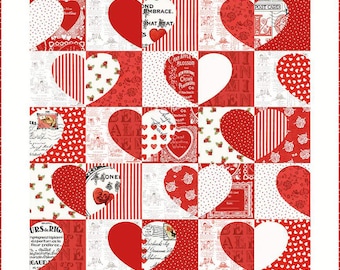 J. Wecker Frisch Broken Hearts Quilt Pattern - 46" x 57 1/2" - P120-BROKENHEARTS, 72 1/2" X 72 1/2".