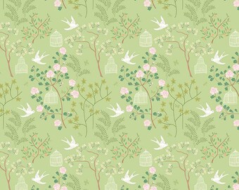 Emma Birdcage Green - 100% Cotton -  by Citrus & Mint Designs for Riley Blake Designs - Sold By The Half Yard - C12211-GREEN