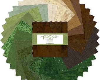 Tree Spirit - 5 Karat Gems 5" Squares charm pack by Wilmington Fabrics - 42 prints in stacker 507 170 507