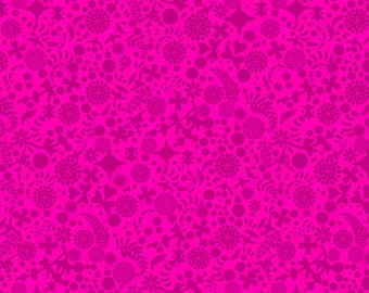 Pomegranate Hot Pink - Sun Print 2022 - 10th Anniversary Collection, Endpaper Pattern by Alison Glass 1/2 yd,  A-8137-E