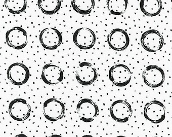 Pen and Ink - Circles - Pepper by Studio RK for Robert Kaufman, SRK-19113-188 PEPPER, Sold by Half Yard Dotted O s Pepper