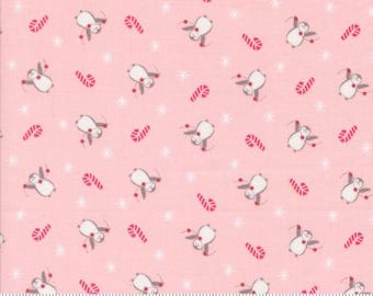 Very Sweet Christmas Pink 3062 16 by Bunny Hill Designs for Moda Fabrics -sold by the half yard, Candy Canes, Penguins