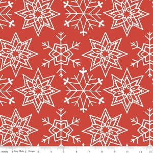 All About Christmas Snowflakes Red by J. Wecker Frisch for Riley Blake Fabrics - 100% Cotton Quilting Fabric, sold by 1/2 yard, C10798-RED