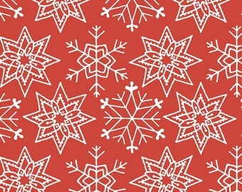 All About Christmas Snowflakes Red by J. Wecker Frisch for Riley Blake Fabrics - 100% Cotton Quilting Fabric, sold by 1/2 yard, C10798-RED