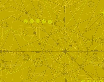 Chartreuse Sun Print 2018 Compass Alison Glass 1/2 yd, a great blender fabric from Andover Fabrics - Sunprint 8673-Y