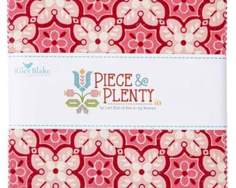 Piece & Plenty 5" Stacker charm pack by My Mind's Eye for Riley Blake Designs- 42 prints in stacker 5-5-15870-42