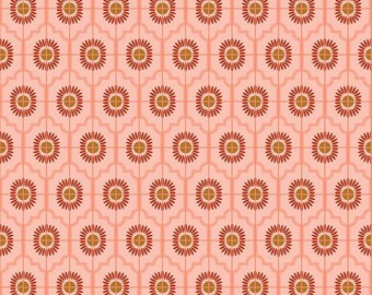 Maple Sunflower Pink by Gabrielle Neil Design for Riley Blake Designs, 1/2 yd, script fabric - C12472-pink