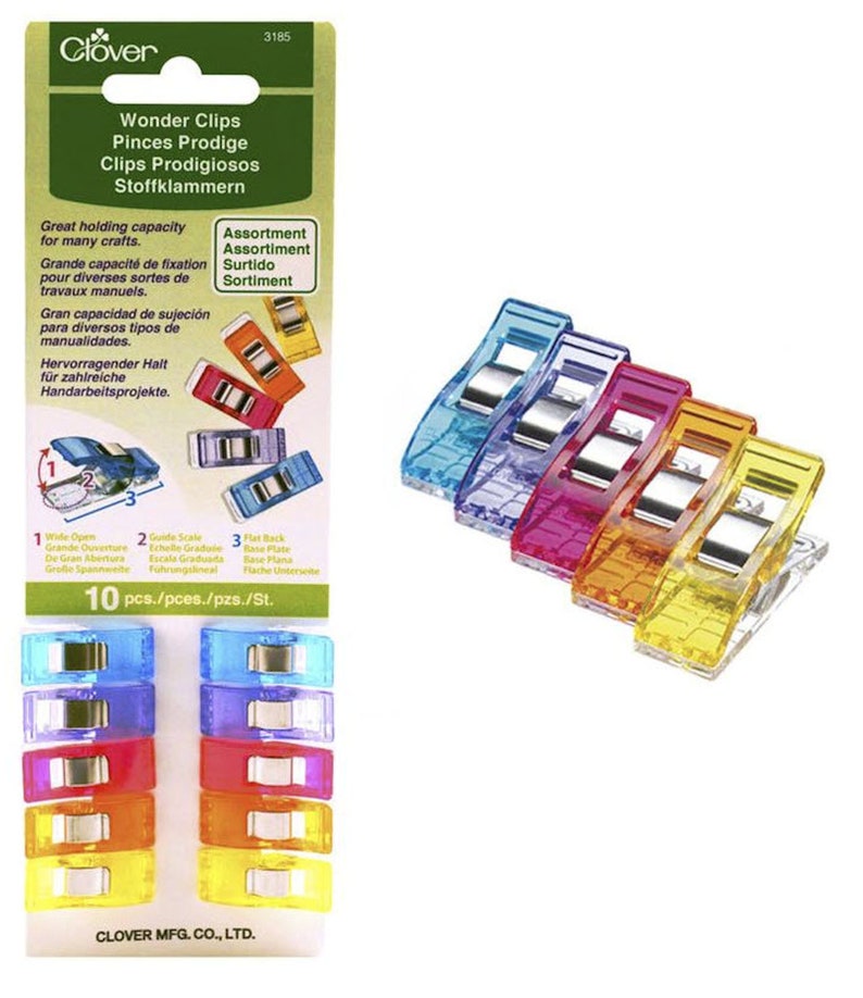 CLOVER Wonder Clips Model 3185 Set of 10 Assorted Bright Etsy