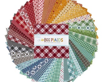 Bee Plaids 5" Stacker Charm Pack by Lori Holt Riley Blake Designs 5-12020-42
