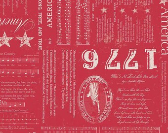 Americana Liberty Berry by Lori Holt  of Bee in my Bonnet, Riley Blake Designs,C16080-BERRY, 1/2 Yd cuts, 100% cotton