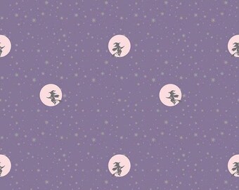 Spooky Schoolhouse Starry Night Lilac, 100% Cotton, by Melissa Mortenson for Riley Blake Designs, Sold By Half Yard, C13201-LILAC