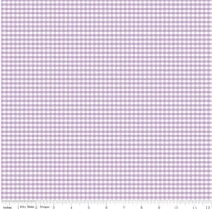 1/8&quot; Small Gingham Check Lavender for Riley Blake Designs, 100% Quilting Cotton Fabric Sold by Half Yard, C440-120 LAVENDER