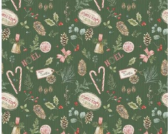 Holiday Spirit Christmas Toss Green by  Lisa Audit for Riley Blake Designs, 100% cotton, sold by the half yard,   CD17461-GREEN