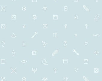Powder Blue Hopscotch Century Prints 2021 Trinkets Pattern by Alison Glass 1/2 yd, a great blender fabric by Andover Fabrics CS-23