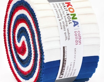 Patriotic Kona Half Jelly Roll by Robert Kaufman - roll up