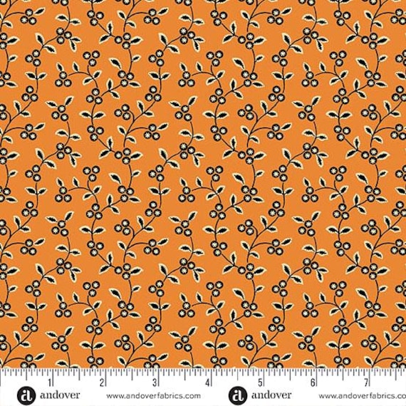 Midnight Moon Pumpkin. Vine Pattern A-1530-O by Andover Fabrics