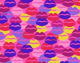 Wildside by Libs Elliott- Kool Thing in Hot Pink Shimmer- Andover- A-8589-ME - 1/2 Yd cuts, 100% cotton