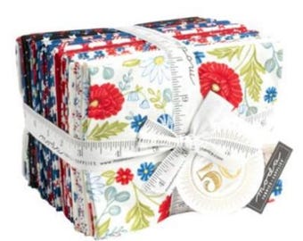 Red White Bloom, a 25 piece fat quarter bundle by Deb Strain for Moda, 56110ab