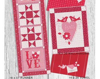 Be Mine by The Quilt Factory, Runner, wallhanging, pillow and towel pattern