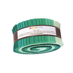 Lush Lagoon Pallette Kona Jelly Roll by Robert Kaufman - 40 pcs roll up