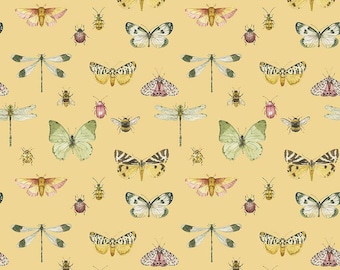 Love Me More Flutter Yellow CD15632-YELLOW by Lisa Audit of Riley Blake Designs -  1/2 Yd cuts, 100% cotton