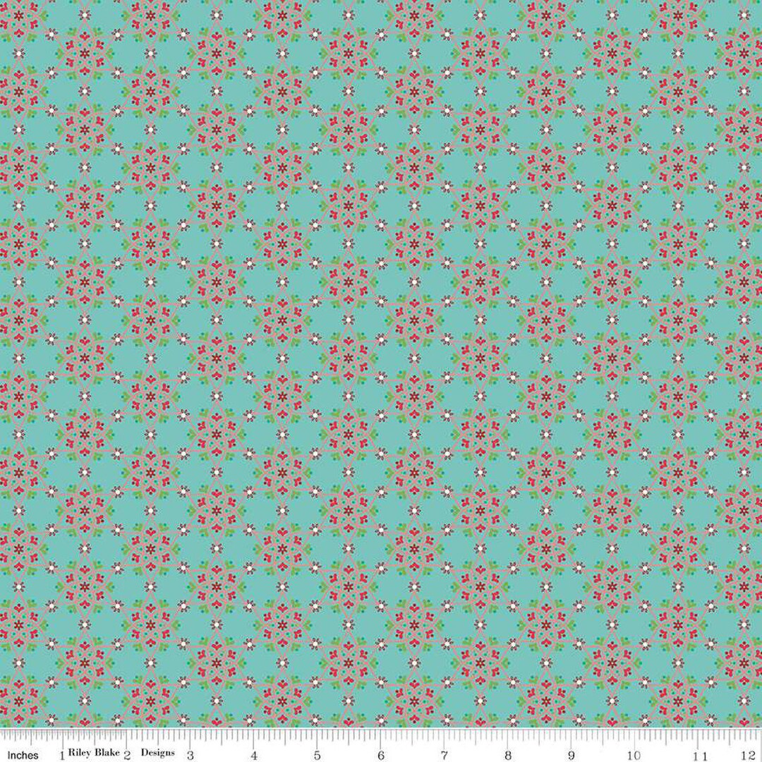 Winter Wonder Medallion Aqua in by Heather Peterson for Riley Blake ...