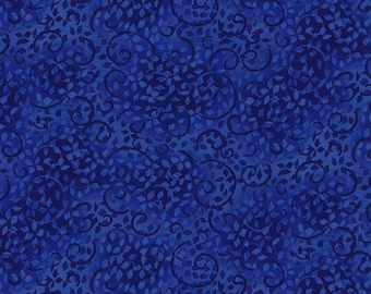 Leafy Scroll Royal Navy 1402 26035 446 Essentials by Wilmington Fabrics -sold by the half yard
